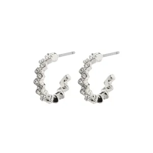 Ester Crystal Hoop Earrings | Silver Plated