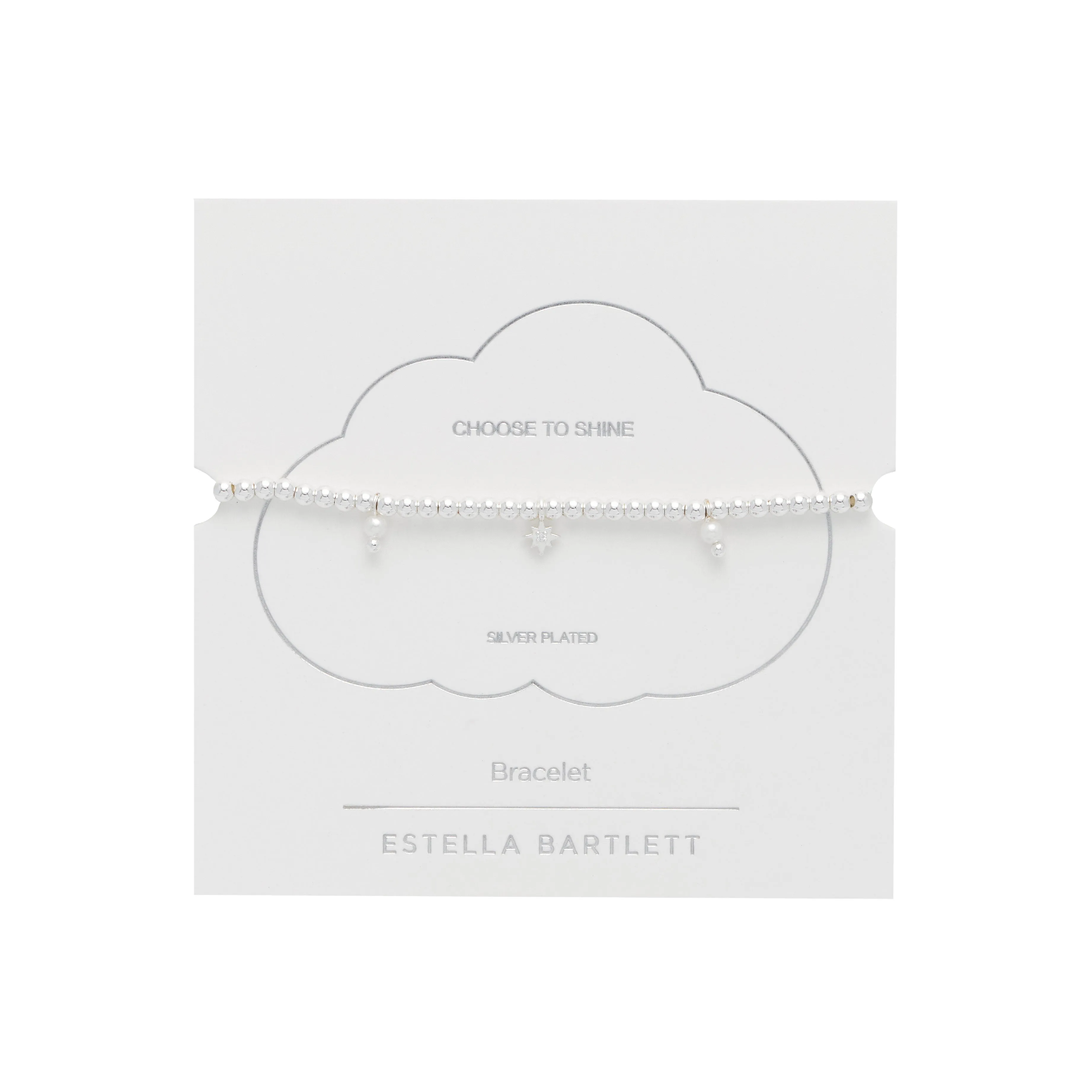 Faux Pearl & Star Bracelet | Silver Plated