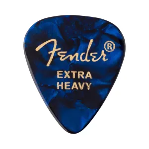 Fender Premium Celluloid 351 Shape Picks Extra Heavy Blue Moto 12 Pack