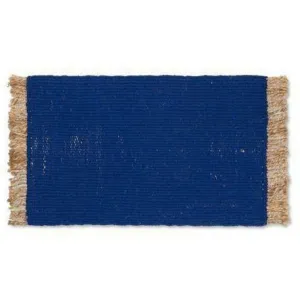 Ferm Living Block Mat 80x50 Cm, Blue/Natural