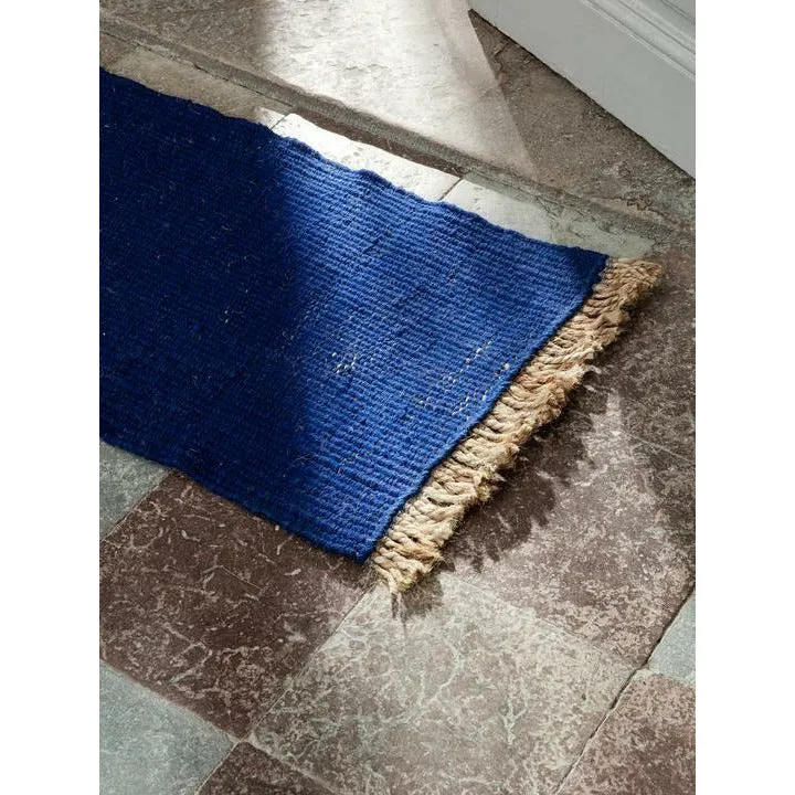 Ferm Living Block Mat 80x50 Cm, Blue/Natural