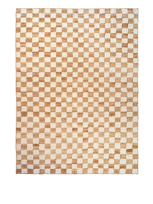 Ferm Living Check Wool Jute Rug 200 X 300 Off White/Natur