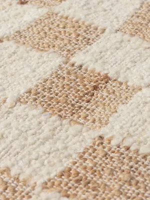 Ferm Living Check Wool Jute Runner 70 X 180 Off White/Natu