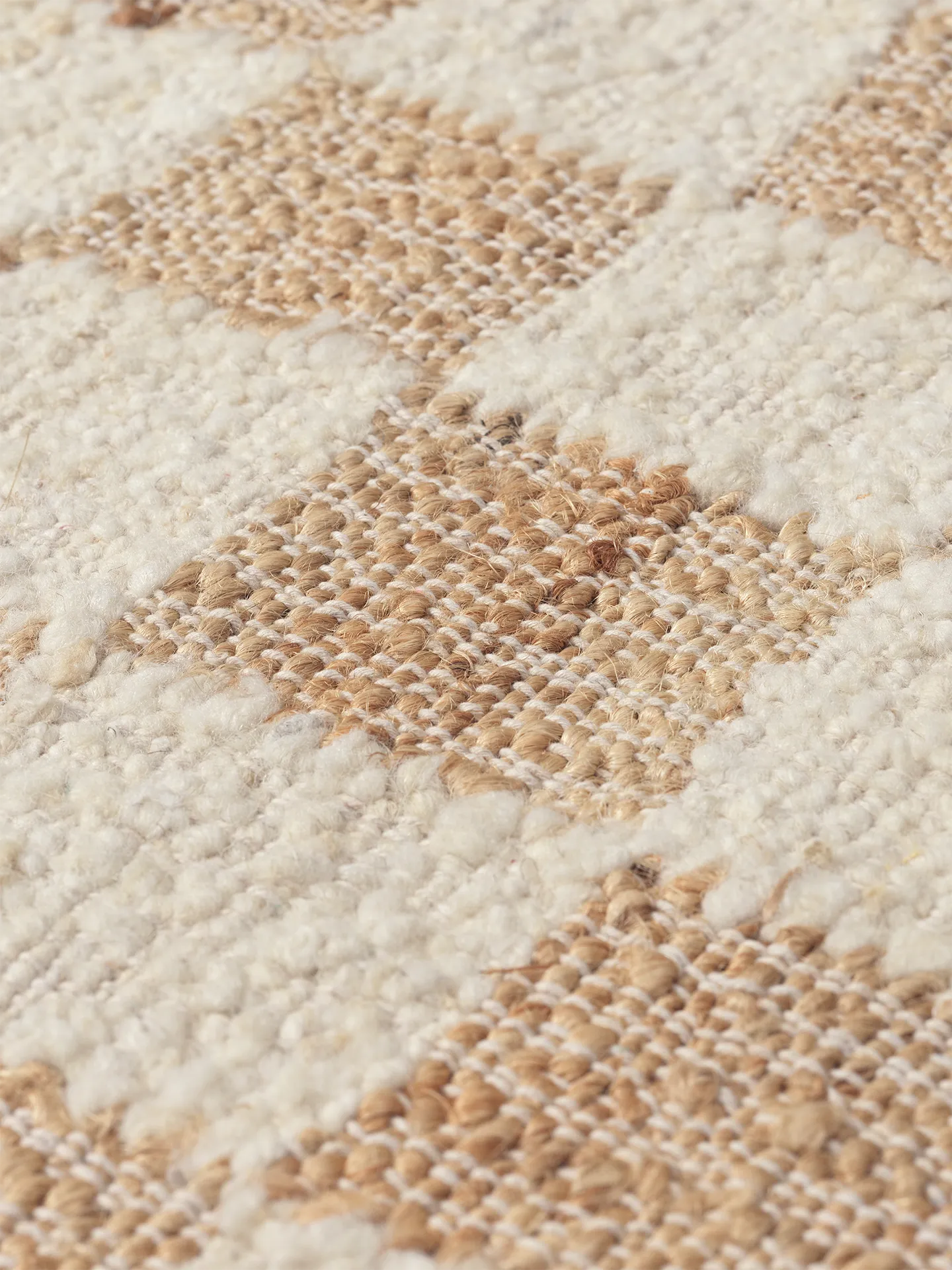 Ferm Living Check Wool Jute Runner 70 X 180 Off White/Natu