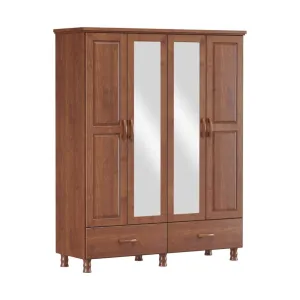 Finestra Bronze Line Solid Wood 4 Doors 2 Drawers Wardrobe L1570 x W490 x H1950mm Imbuya
