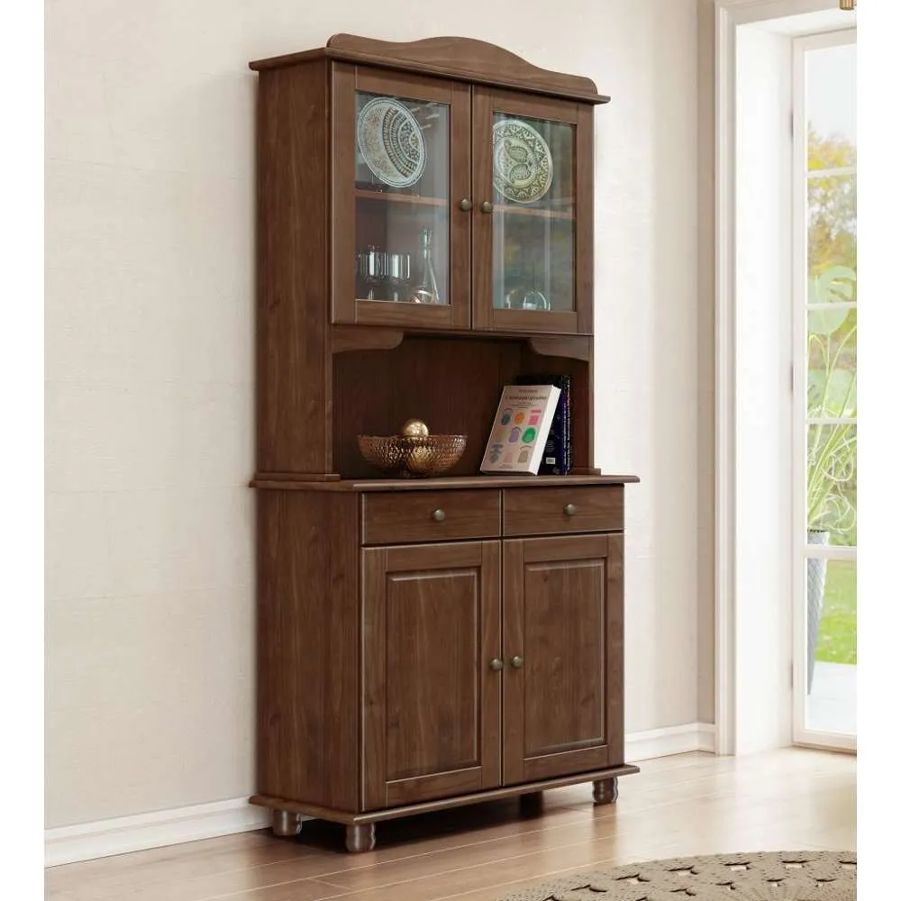 Finestra Rubi 2 2Door Buffet Hutch L880 x W430 x H1970mm Coffee No Warranty