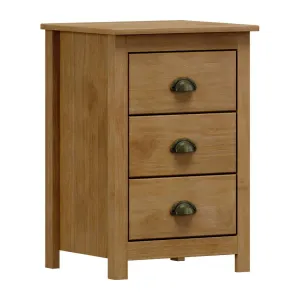Finestra Topazio Line Solid Wood 3 Drawers Bedside Cabinet L460 x W405 x H680mm Freijo