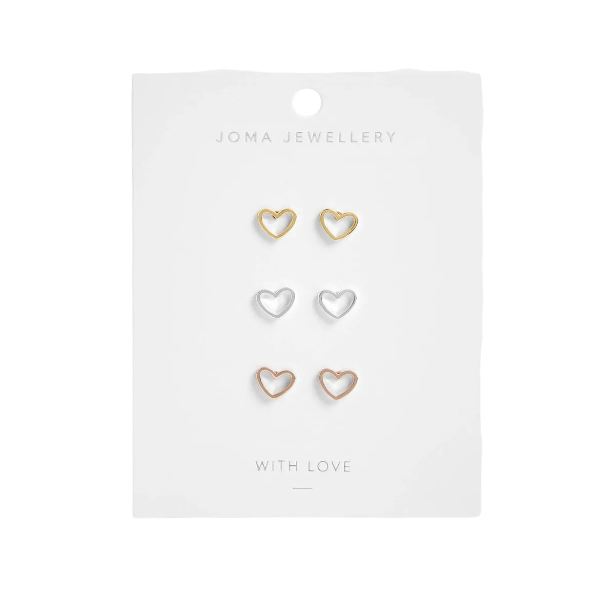Florence Heart Earring Trio | Silver, Gold & Rose Gold Plated