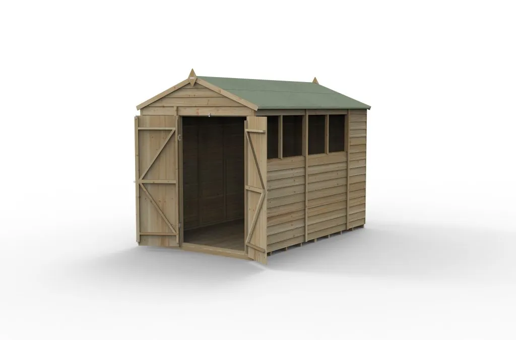Forest Garden 4life Apex Shed 6x10 with Double Door and 4 Windows