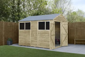 Forest Garden 4life Apex Shed 6x10 with Double Door and 4 Windows