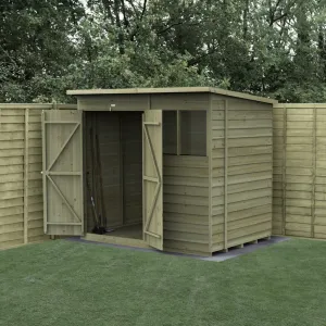 Forest Garden 4life Pent Shed 7x5 with 2 Windows and Double Door