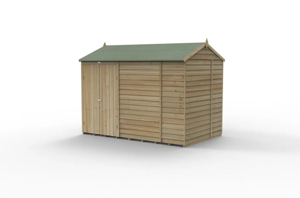 Forest Garden 4life Reverse Apex Shed 10x6 with Double Door and No Windows