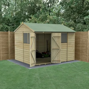 Forest Garden Beckwood 10x8 Reverse Apex Shed with 4 Windows and Double Door