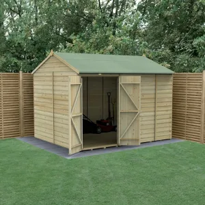 Forest Garden Beckwood 10x8 Reverse Apex Shed with No Windows and Double Door