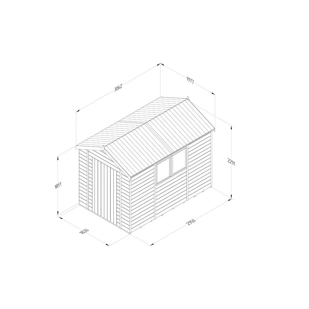 Forest Garden Timberdale 10x6 Apex Shed
