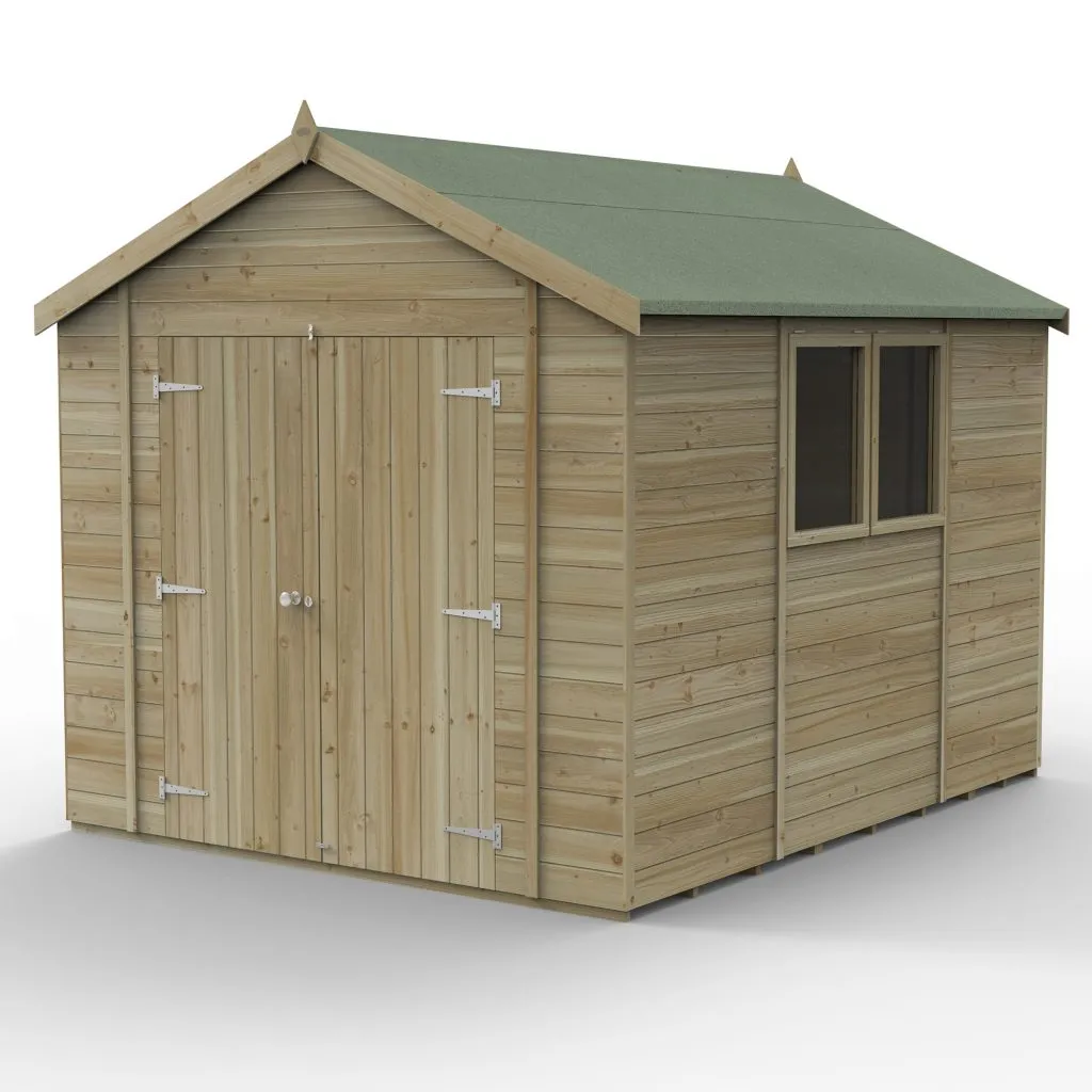 Forest Garden Timberdale 10x8 Apex Shed - Double Door