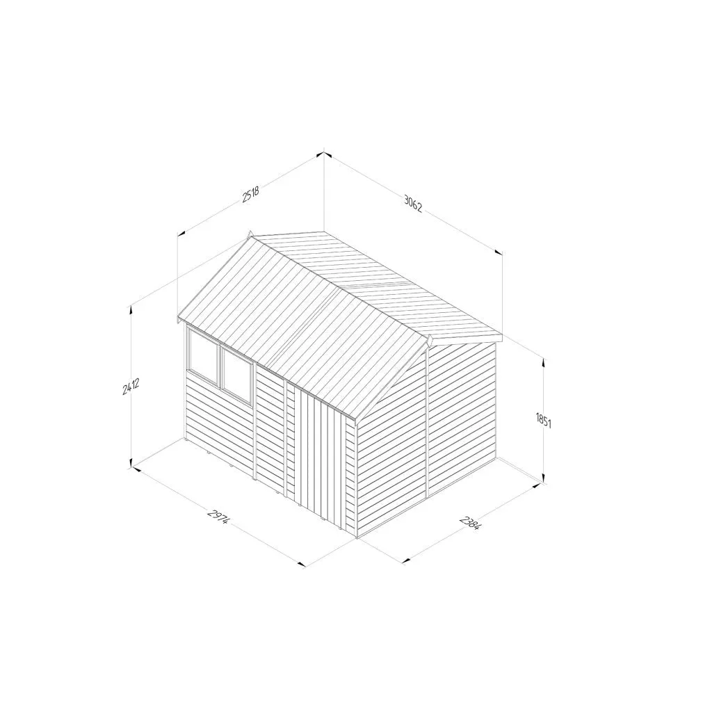 Forest Garden Timberdale 10x8 Reverse Apex Shed