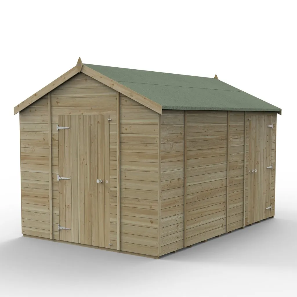 Forest Garden Timberdale 12x8 Apex Shed with No Windows - Combo