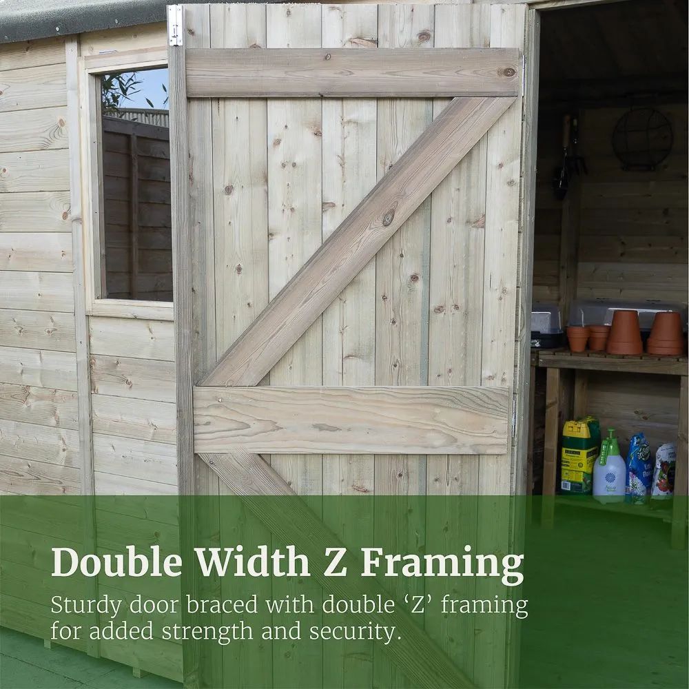 Forest Garden Timberdale 8x6 Apex Shed - Three Windows