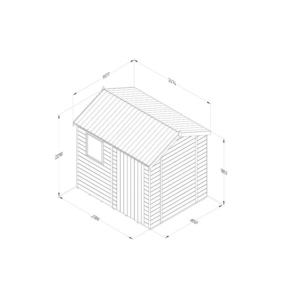Forest Garden Timberdale 8x6 Reverse Apex Shed