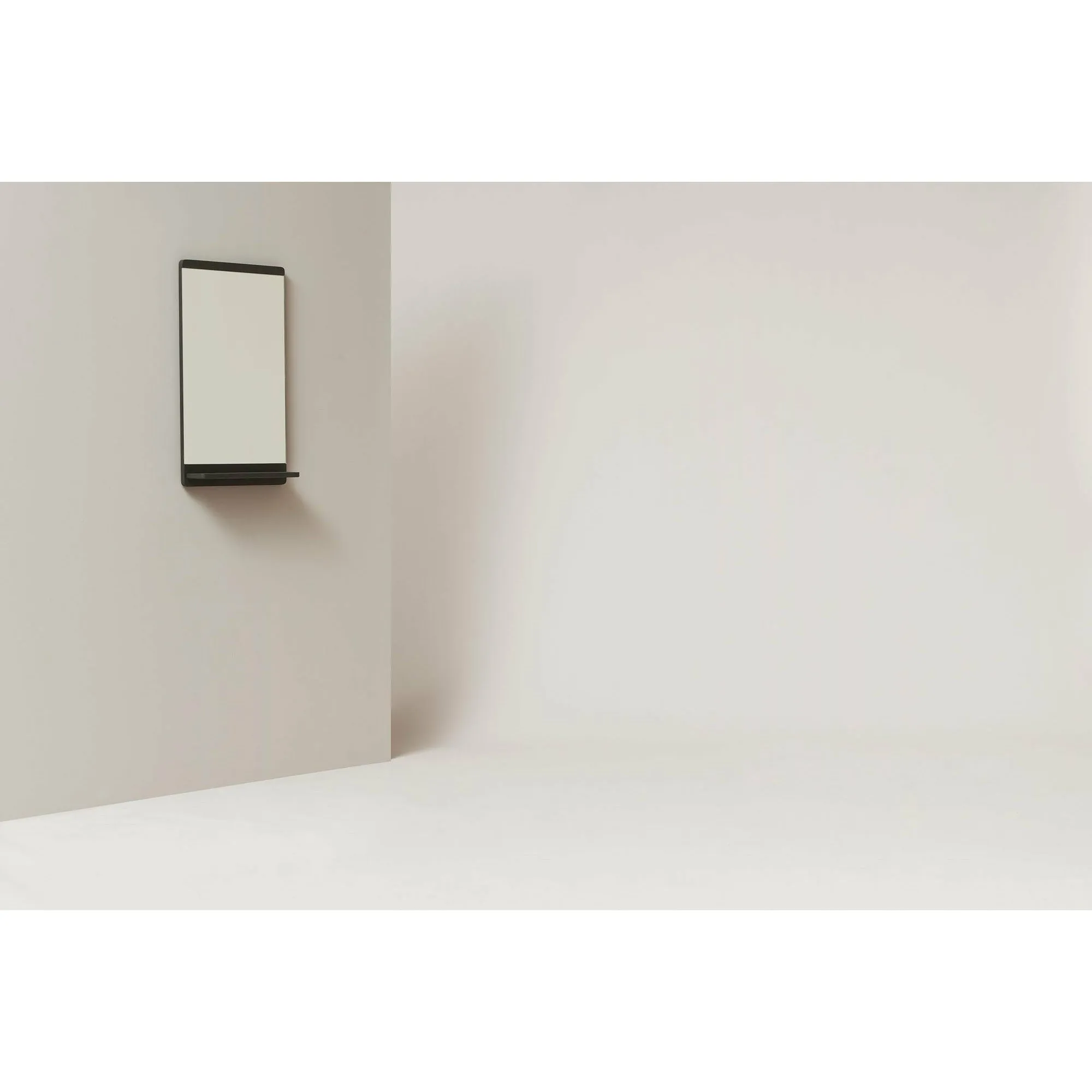 Form & Refine Rim Wall Mirror. Black Stained Oak