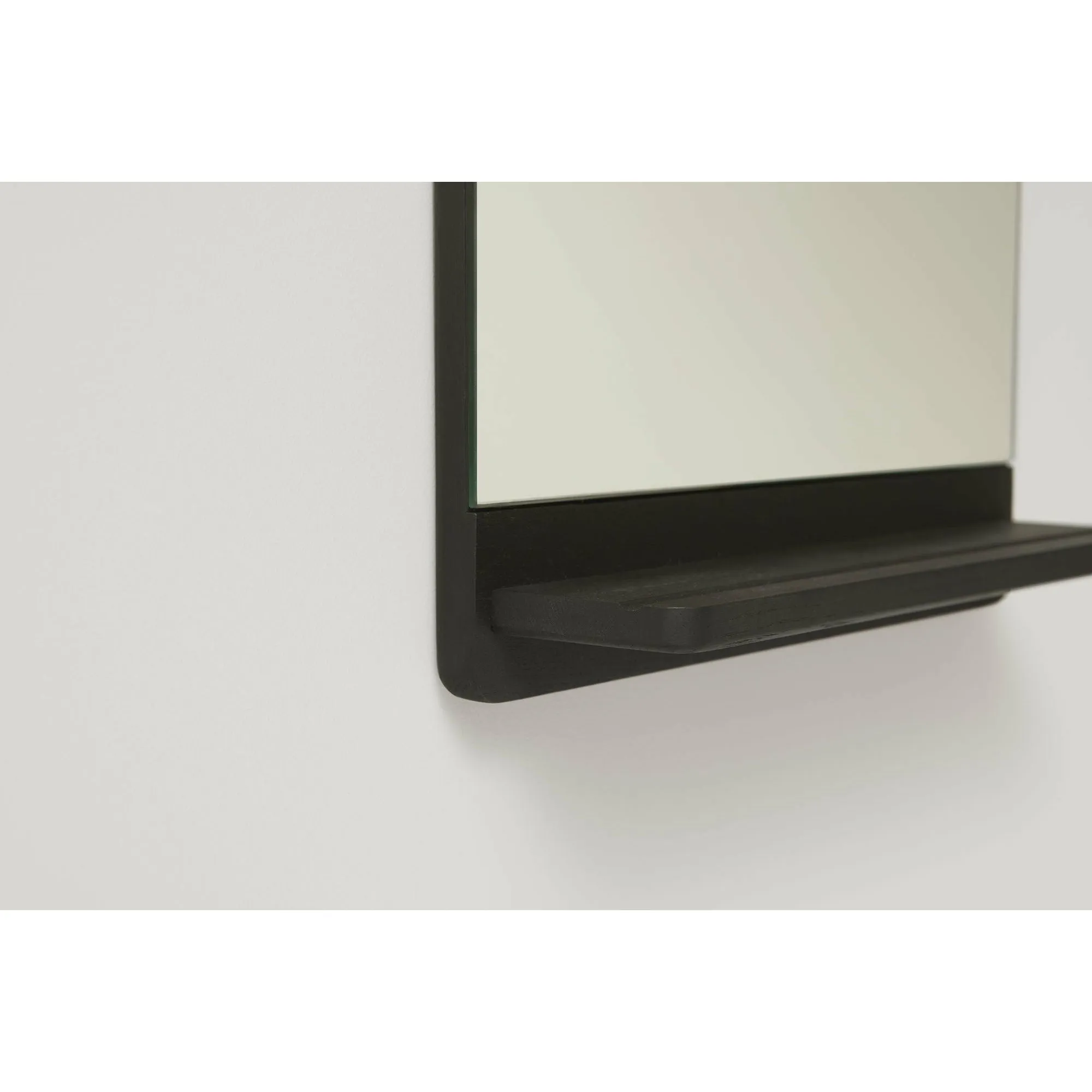 Form & Refine Rim Wall Mirror. Black Stained Oak