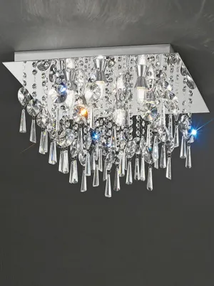 Franklite CF5722 450mm Square Flush Light IP44 Crystal
