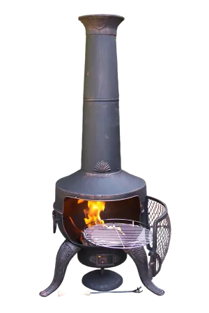 Gardeco Large Tia Chimenea with BBQ Grill