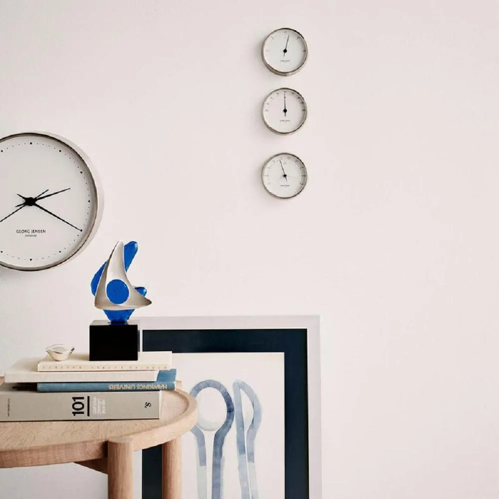Georg Jensen Hk Wall Clock Stainless Steel/White, 22 Cm