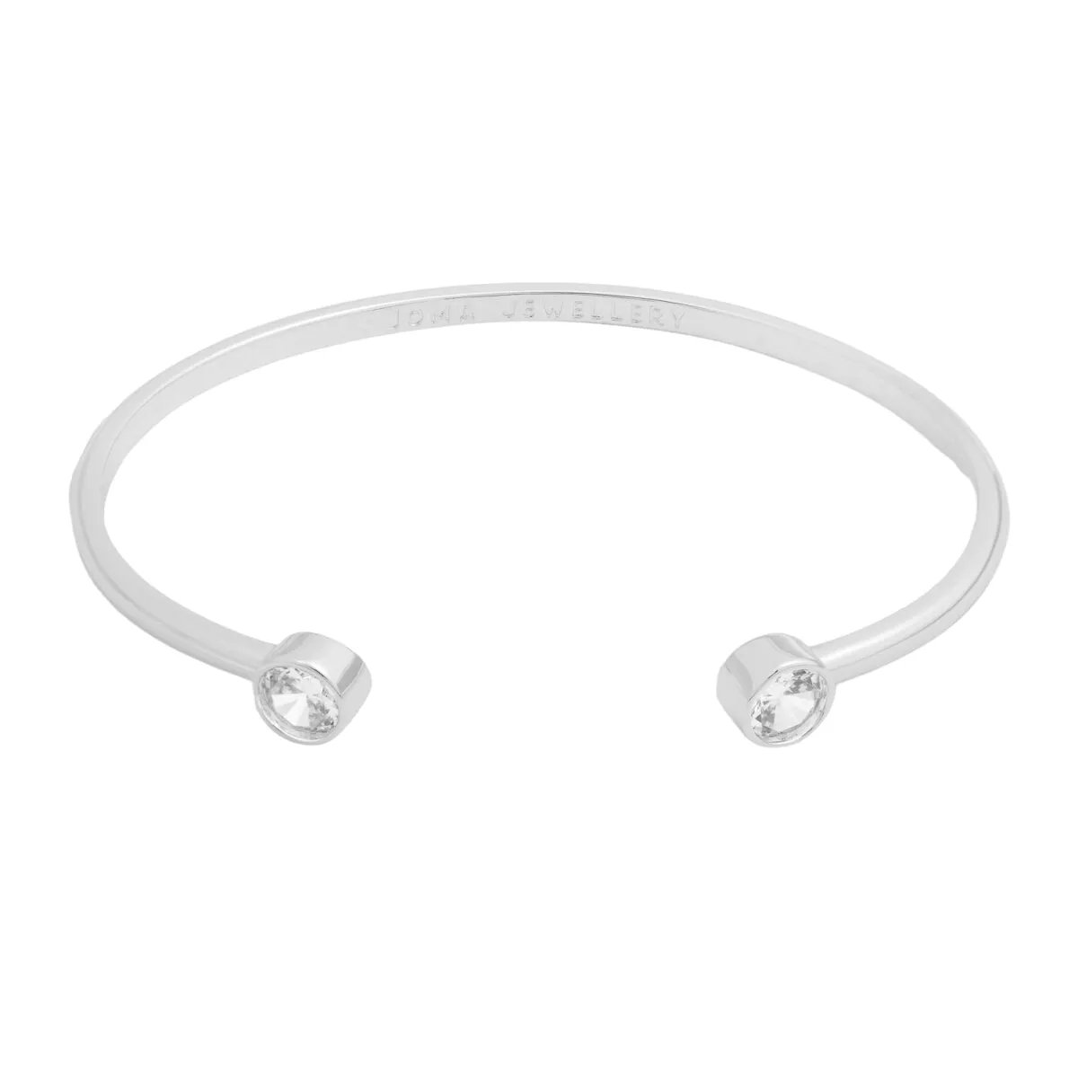 Halo Pearl CZ Bangle | Silver Plated