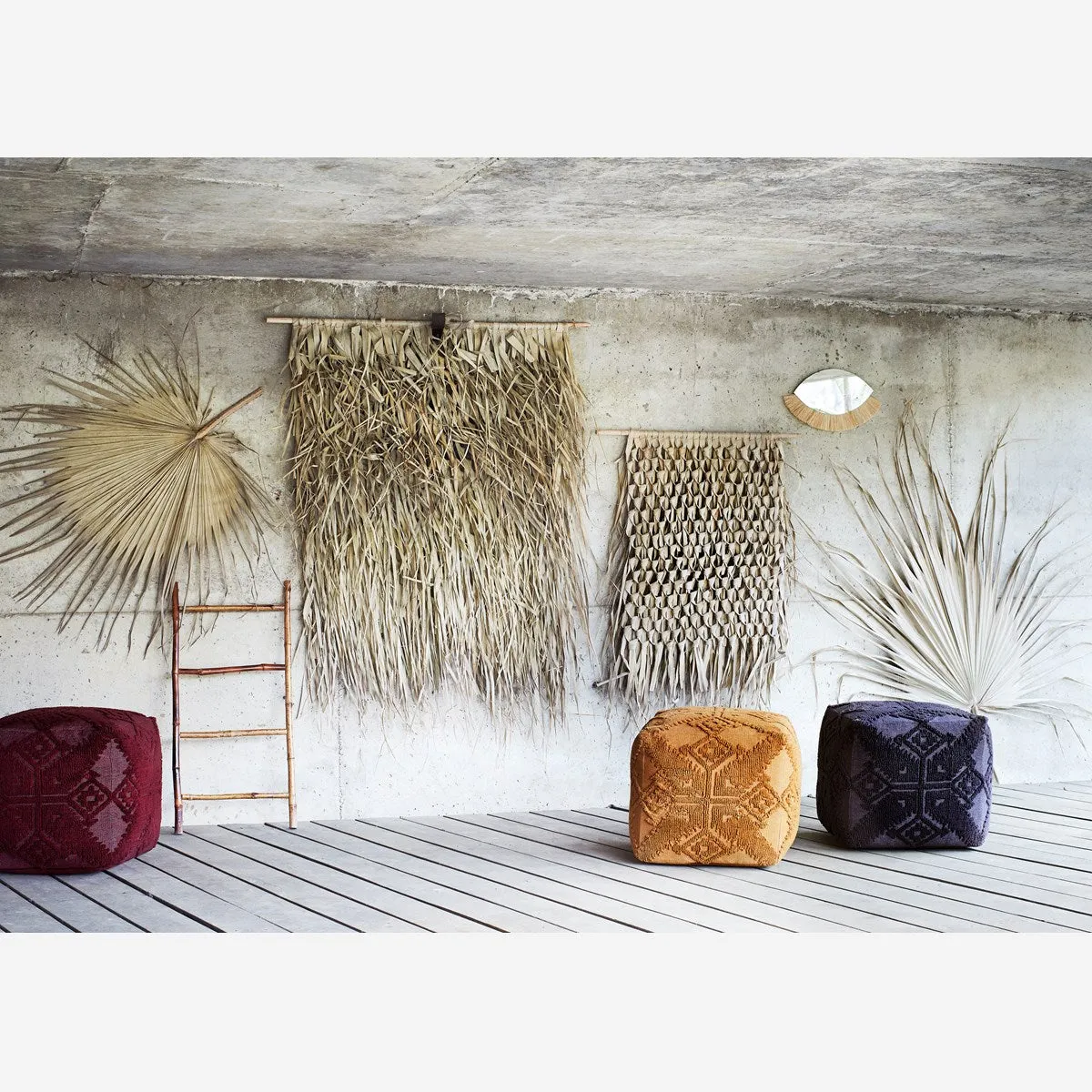 Hanging Mirror with Grass Frame