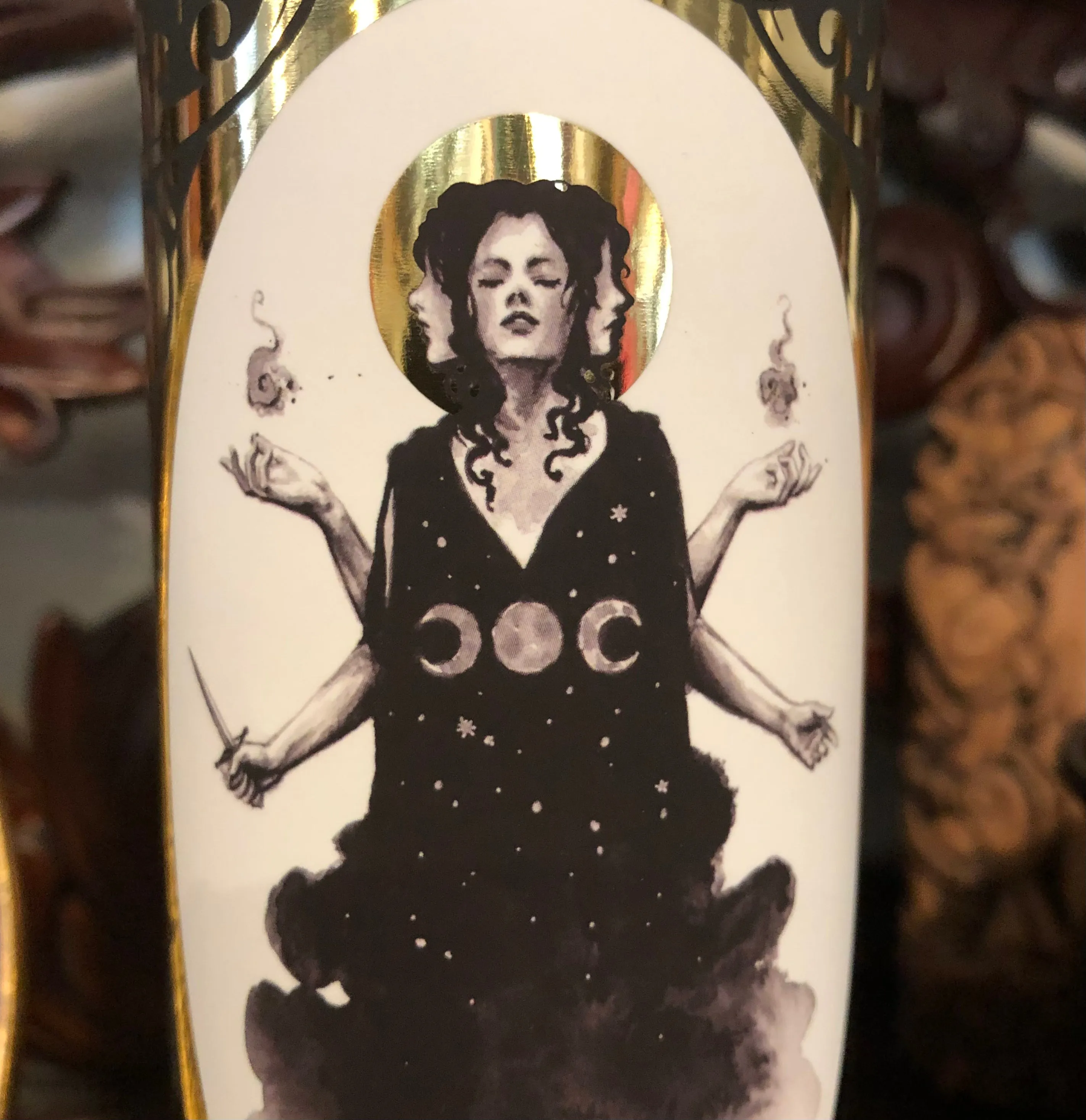 Hekate Gilded Goddess Devotional Candle