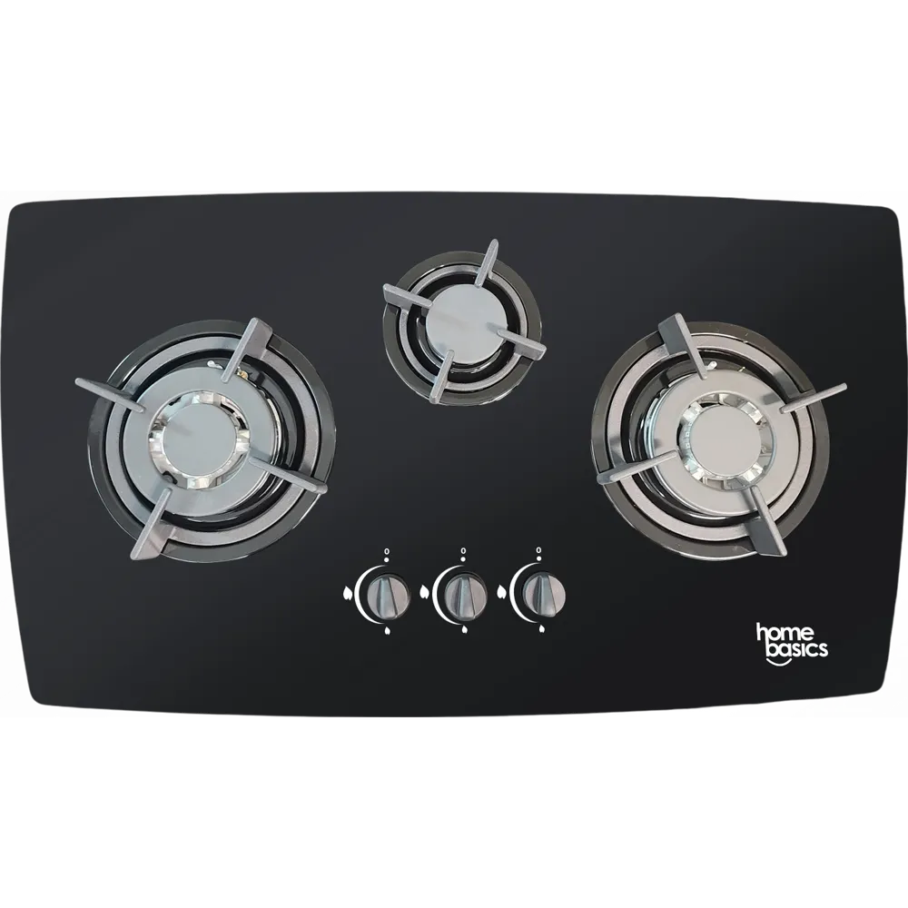 Home Basics 3B Gas Cooktop 70cm Glass Black