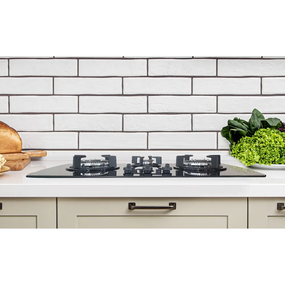 Home Basics 3B Gas Cooktop 70cm Glass Black