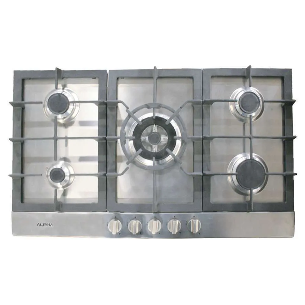 Home Basics 5B Gas Cooktop 90cm Stainless Steel