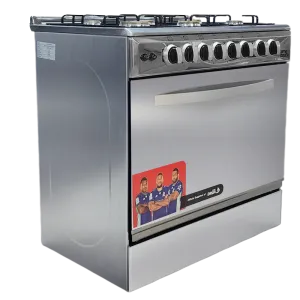 Home Basics Classic Freestanding 6B Gas Cooker with Gas Oven Stainless Steel Glass Top