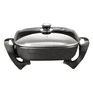 Home Basics Non Stick Electric Fry Pan Square