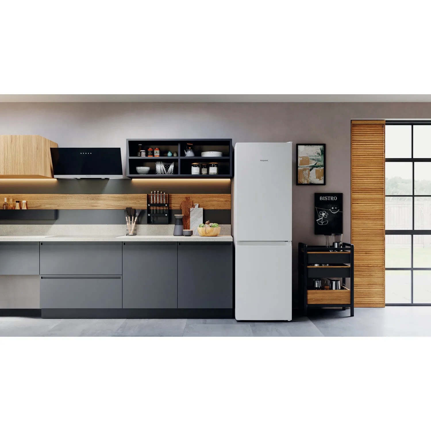 Hotpoint H7X 83A W Freestanding 230L Fridge Freezer - White, D Rated