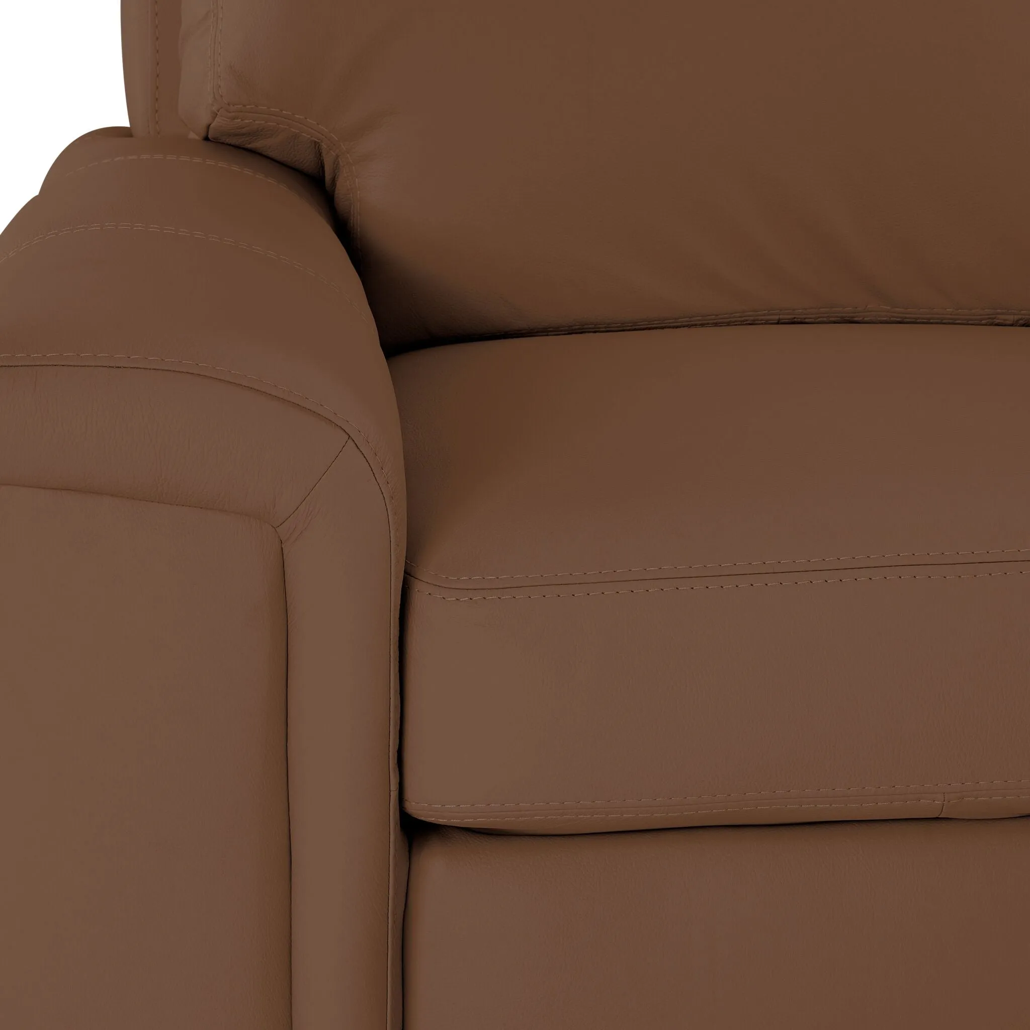 Icon Leather 2-Piece Sectional with Left Facing Chaise - Saddle