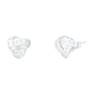 Ilana CZ Love Knot Stud Earrings | Sterling Silver