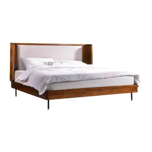 Inception King Bed L2030 x W1830mm Dark Walnut & Black