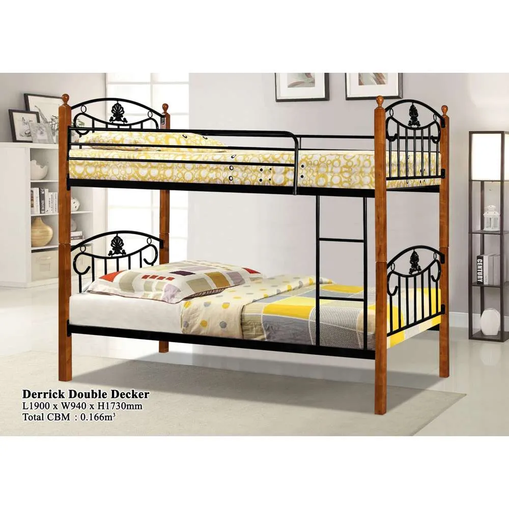 Ivan Derrick Bunk Bed 1900 x 900 x 1727mm Black & Walnut