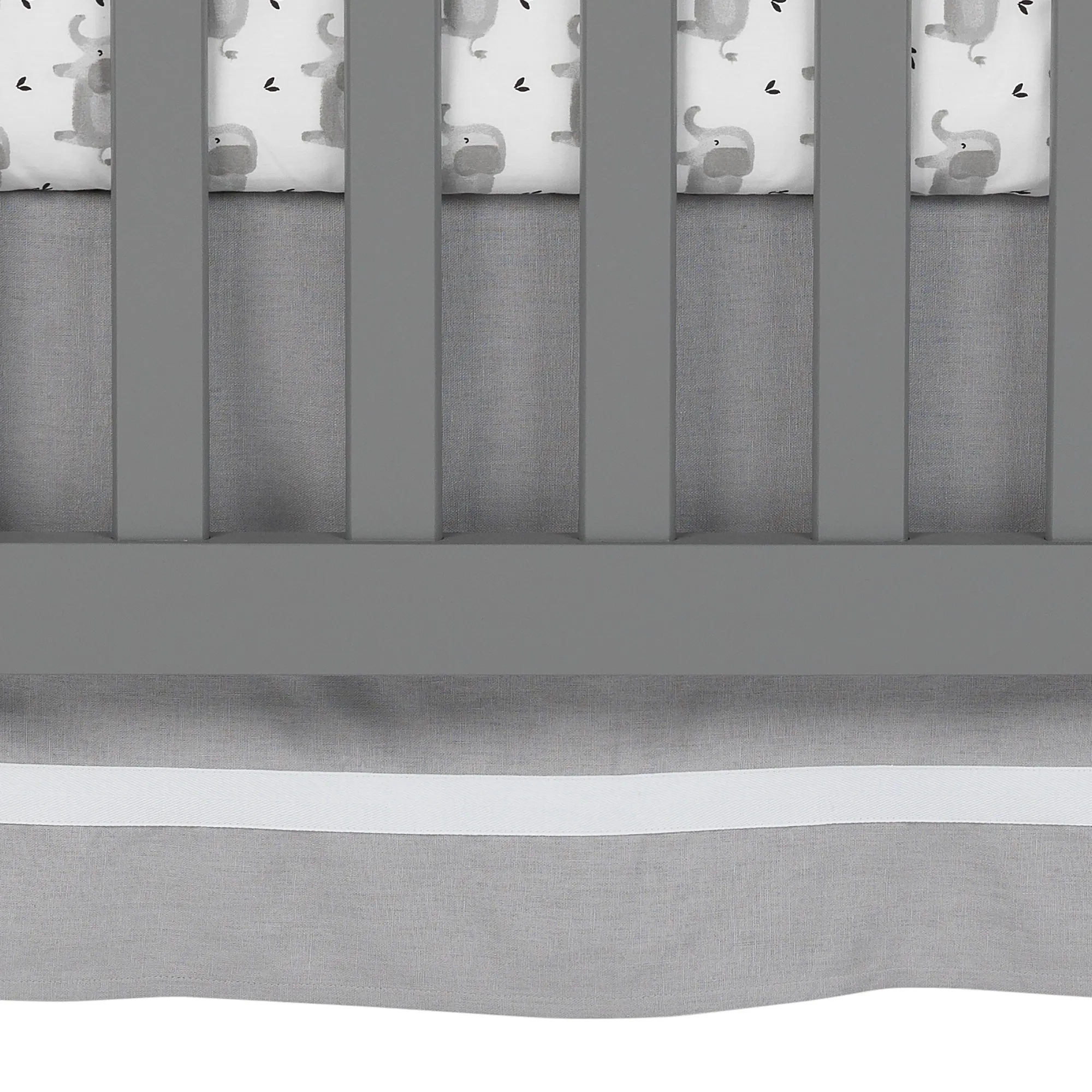 Lambs & Ivy Signature Gray Linen Crib Skirt