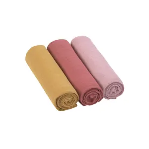 Lassig Swaddle   Burp Blankets - Rose - 3 Pack