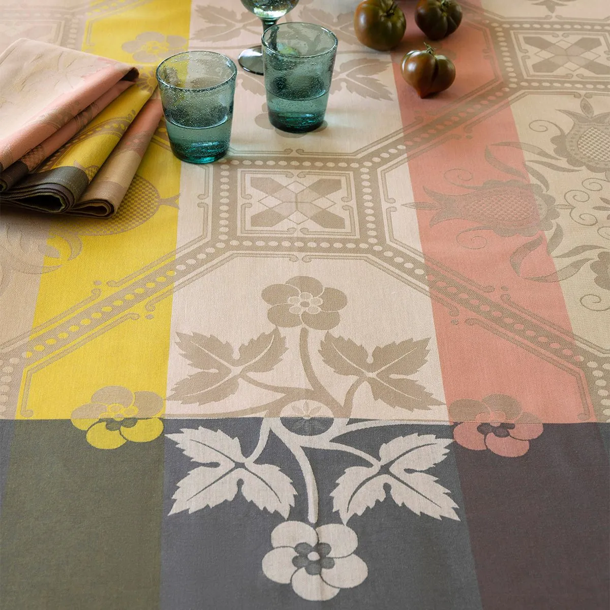 Le Jacquard Franais | Hacienda Coated Tablecloth - Beige - 69" X 126"