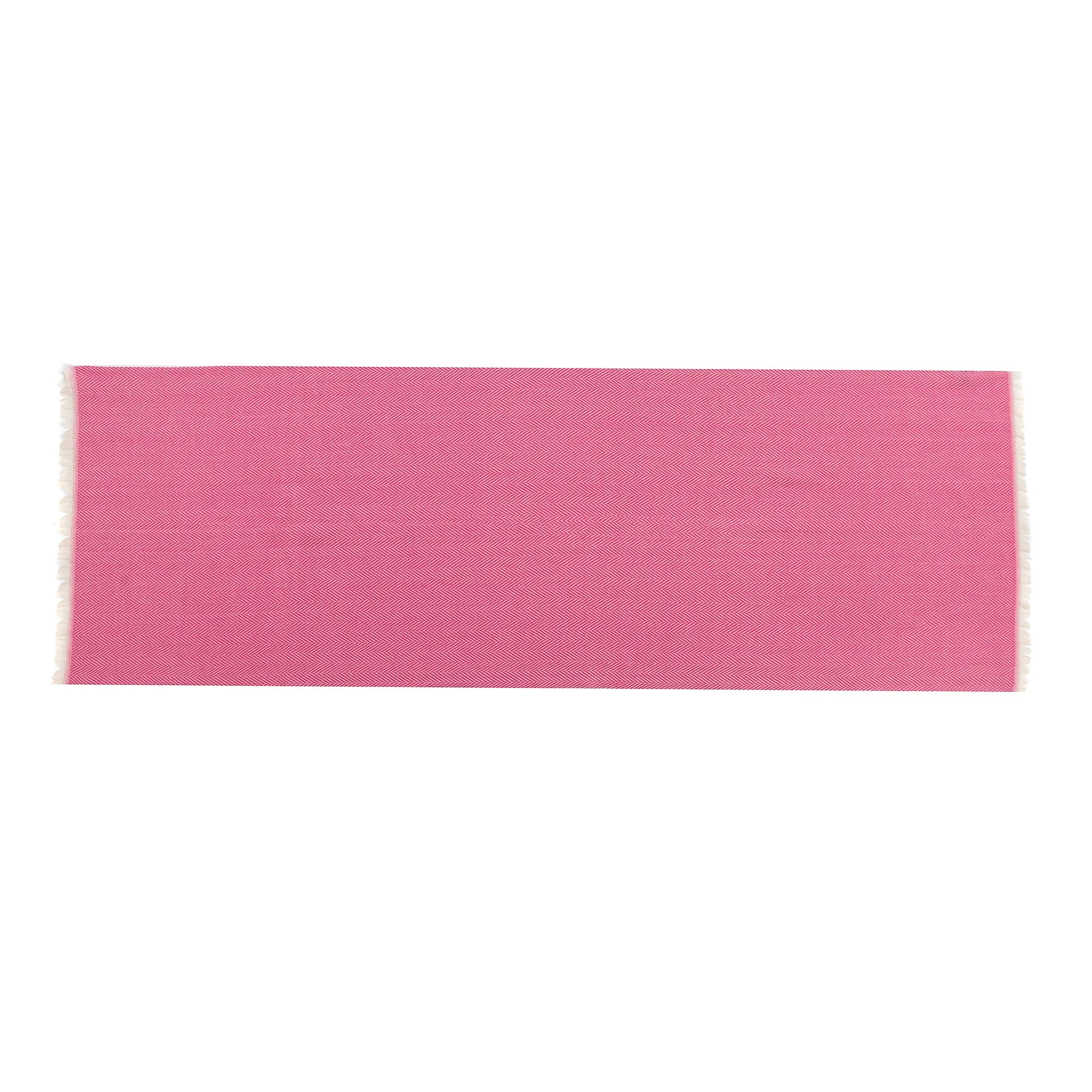 Lightweight Herringbone Scarf with Fringe | Pink