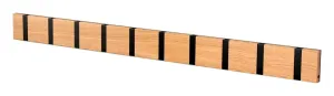 Loca Knax Horizontal Coat Rack 10 Hooks, Oak Oiled/Black