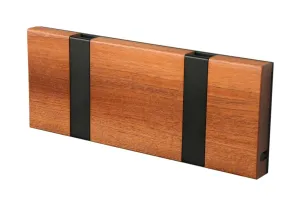Loca Knax Horizontal Coat Rack 2 Hooks, Mahogany/Black