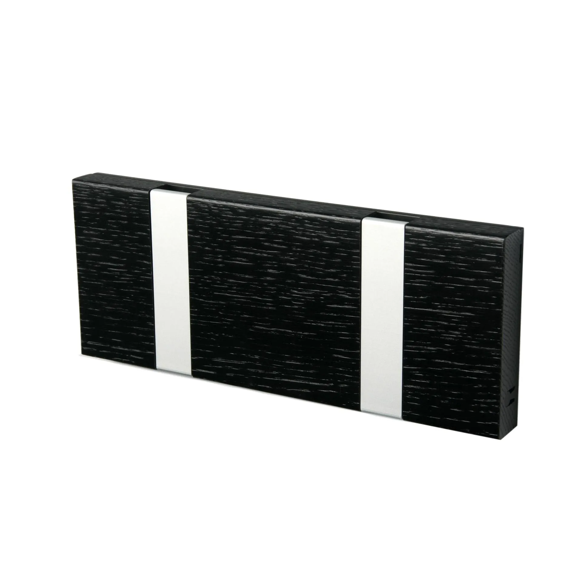 Loca Knax Horizontal Coat Rack 2 Hooks, Oak Black Stains/Grey