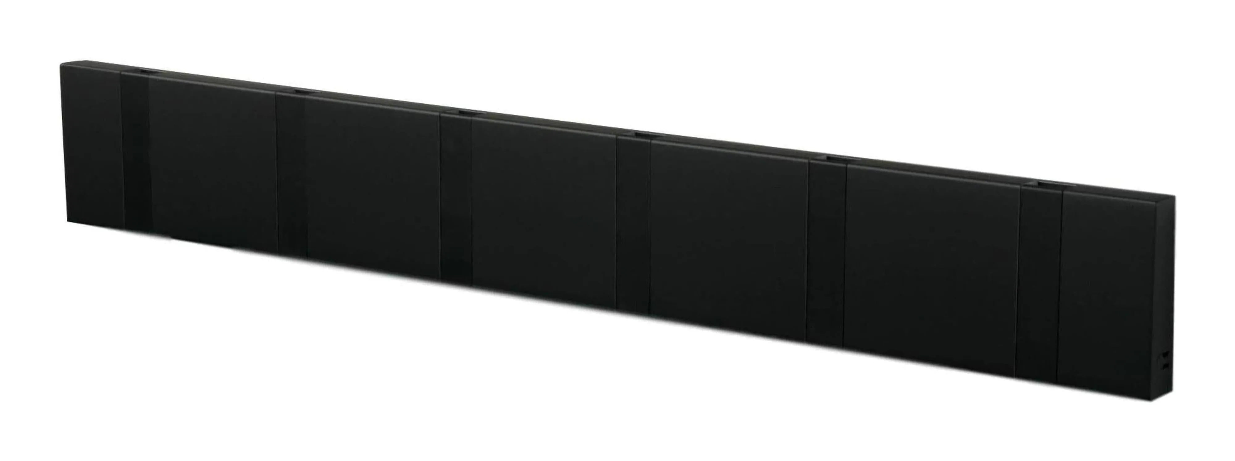 Loca Knax Horizontal Coat Rack 6 Hooks, Soft Black/Black